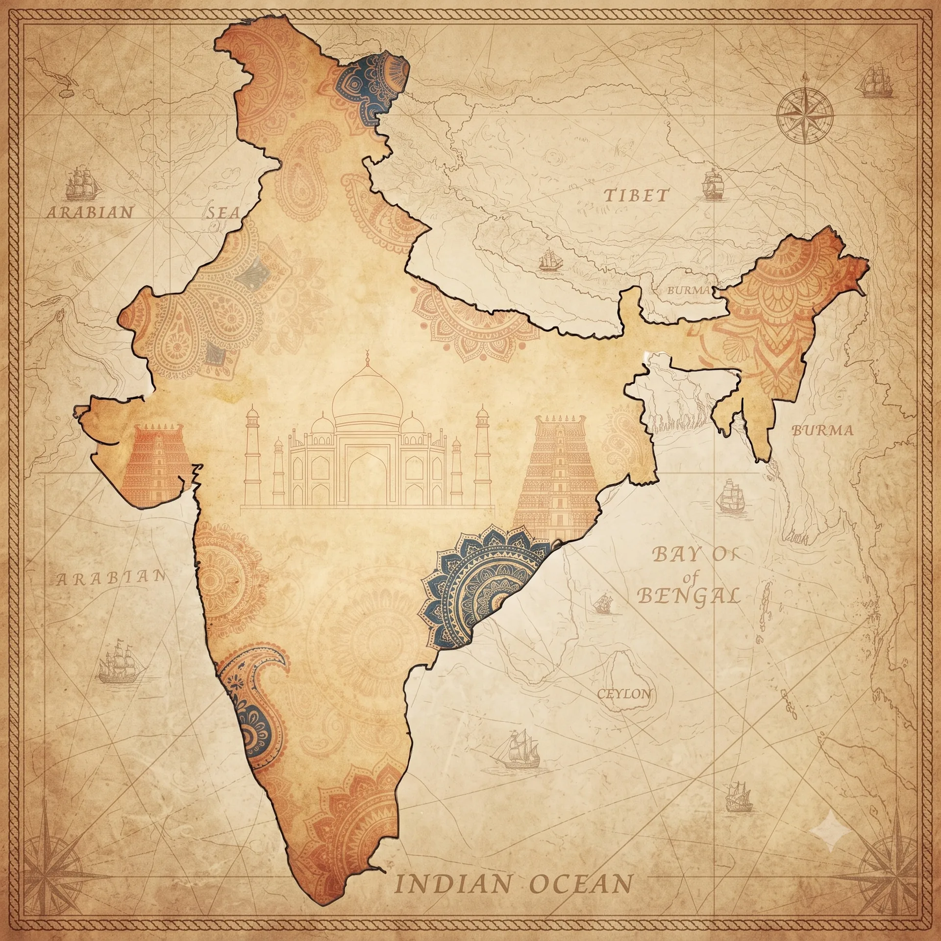 map of india illustration